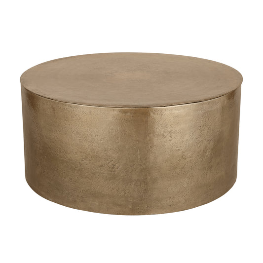 Zander Metal Drum Coffee Table With Storage 90cm