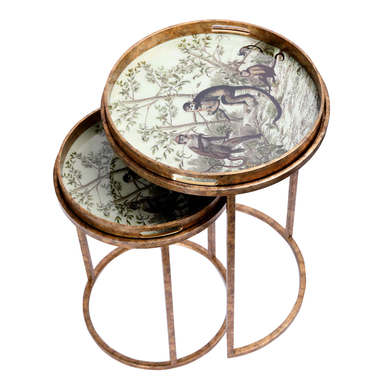 Monkey Jungle Set Of 2 Side Tray Tables