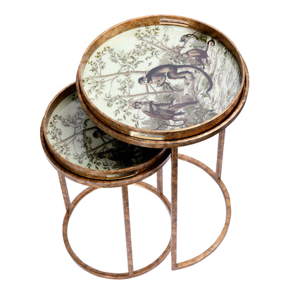 Monkey Jungle Set Of 2 Side Tray Tables