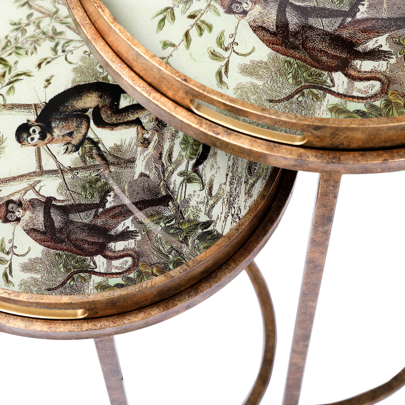 Monkey Jungle Set Of 2 Side Tray Tables