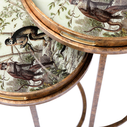 Monkey Jungle Set Of 2 Side Tray Tables
