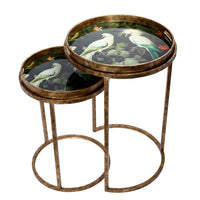 Tropical Birds Set Of 2 Side Tray Tables