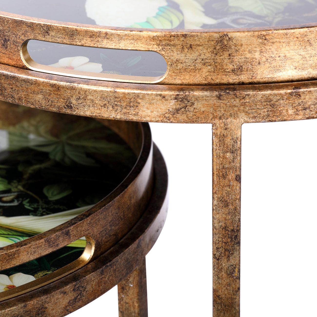 Tropical Birds Set Of 2 Side Tray Tables