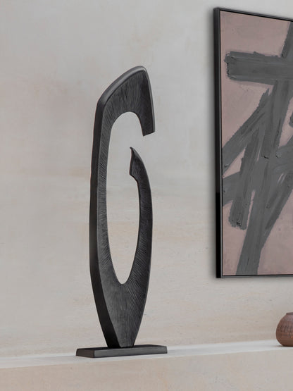 Axis Black Aluminium Sculpture 117cm