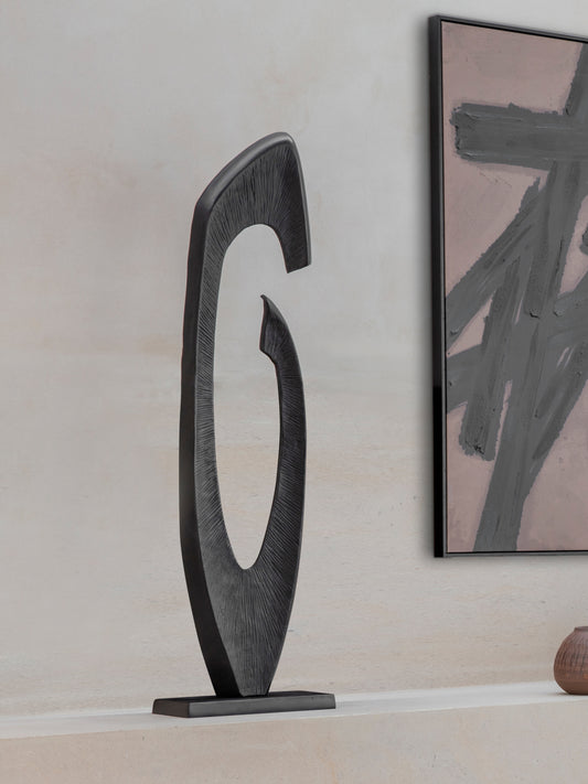 Axis Black Aluminium Sculpture 117cm