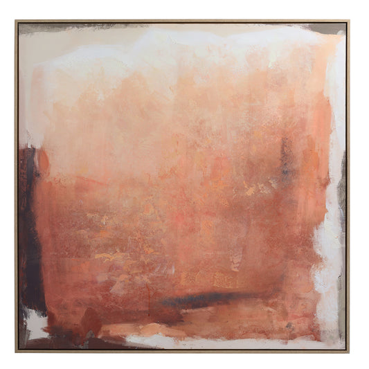 Terra Glow Hand Embellished Framed Canvas Wall Art 100x100cm