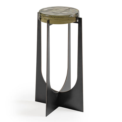 Glenthorpe Brick Glass Accent Table