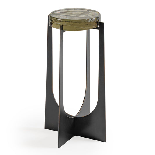 Glenthorpe Brick Glass Accent Table