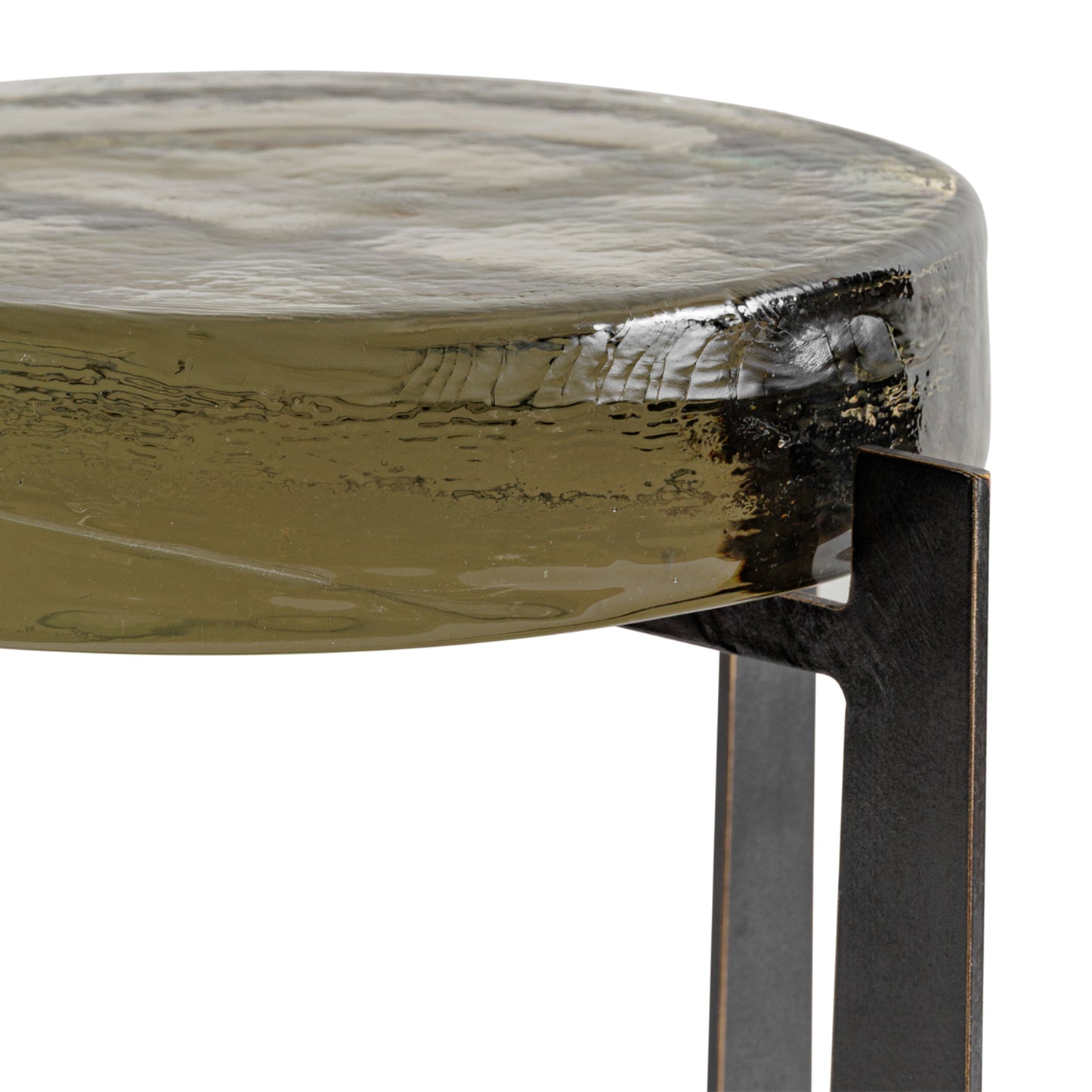 Glenthorpe Brick Glass Accent Table