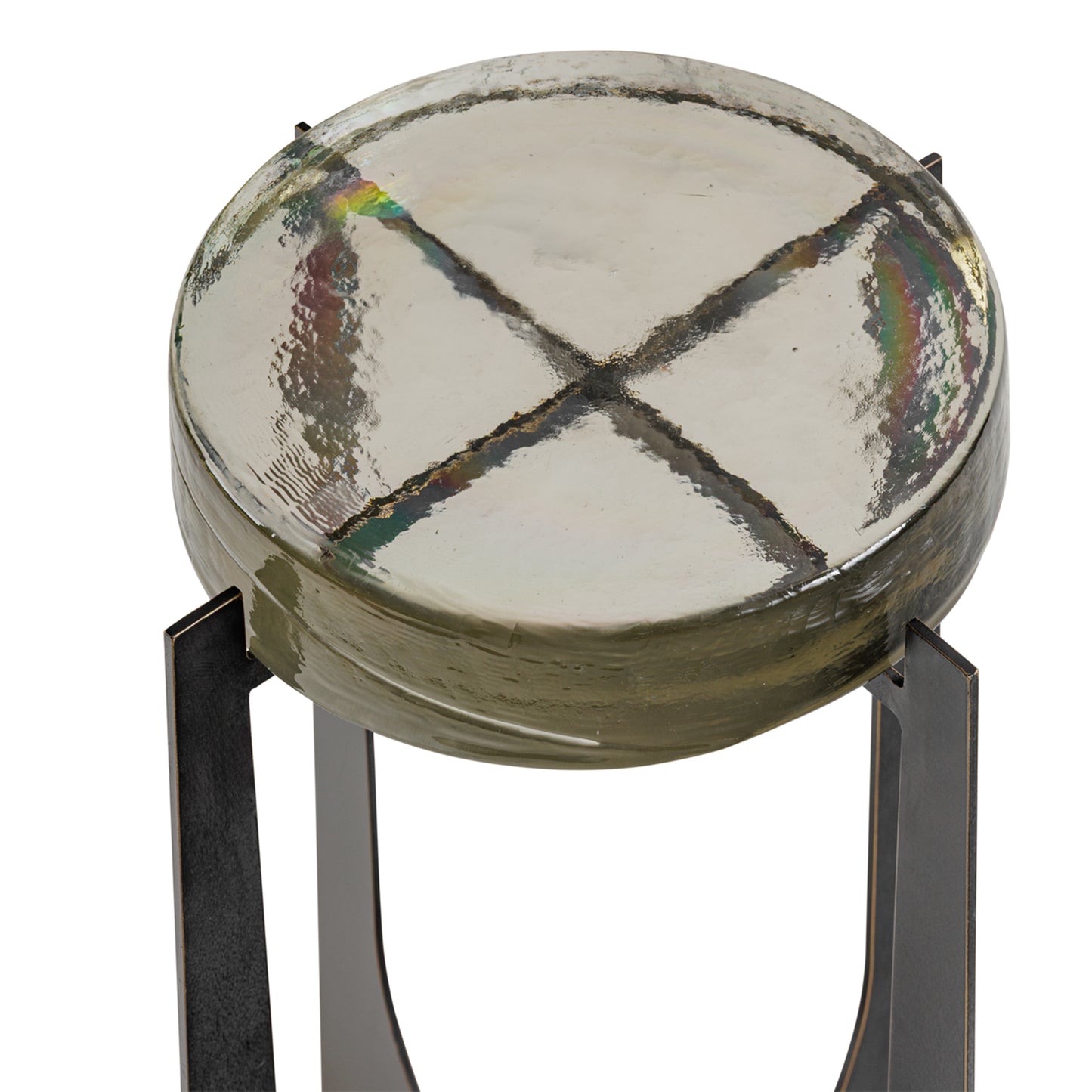 Glenthorpe Brick Glass Accent Table