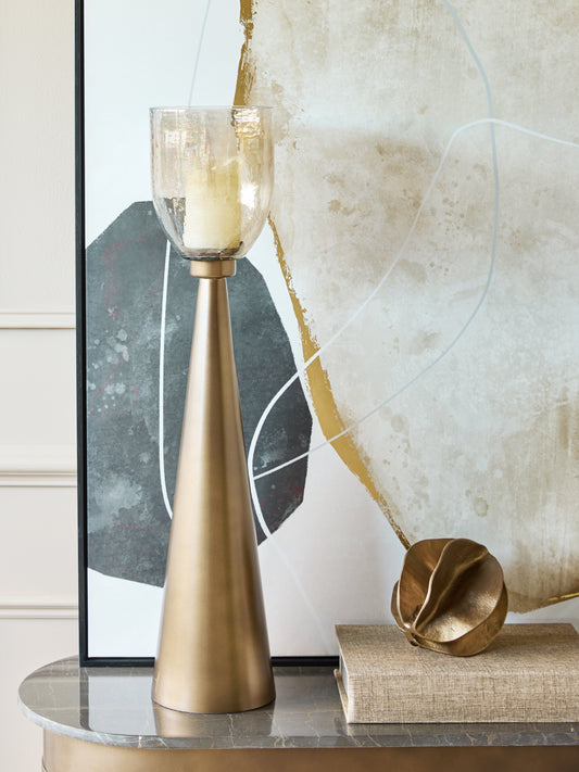 Southbourne Smoked Gold Floor Hurricane 80cm