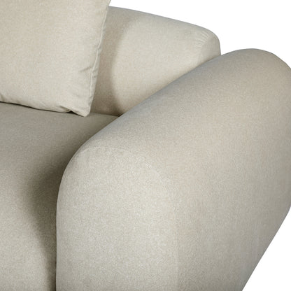 Limewood 3 Seater Sofa and Cushions In Warm Stone Velvet