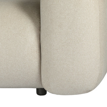 Limewood 3 Seater Sofa and Cushions In Warm Stone Velvet