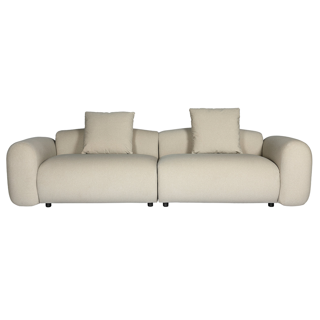Limewood 3 Seater Sofa and Cushions In Warm Stone Velvet