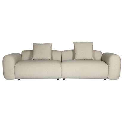 Limewood 3 Seater Sofa and Cushions In Warm Stone Velvet
