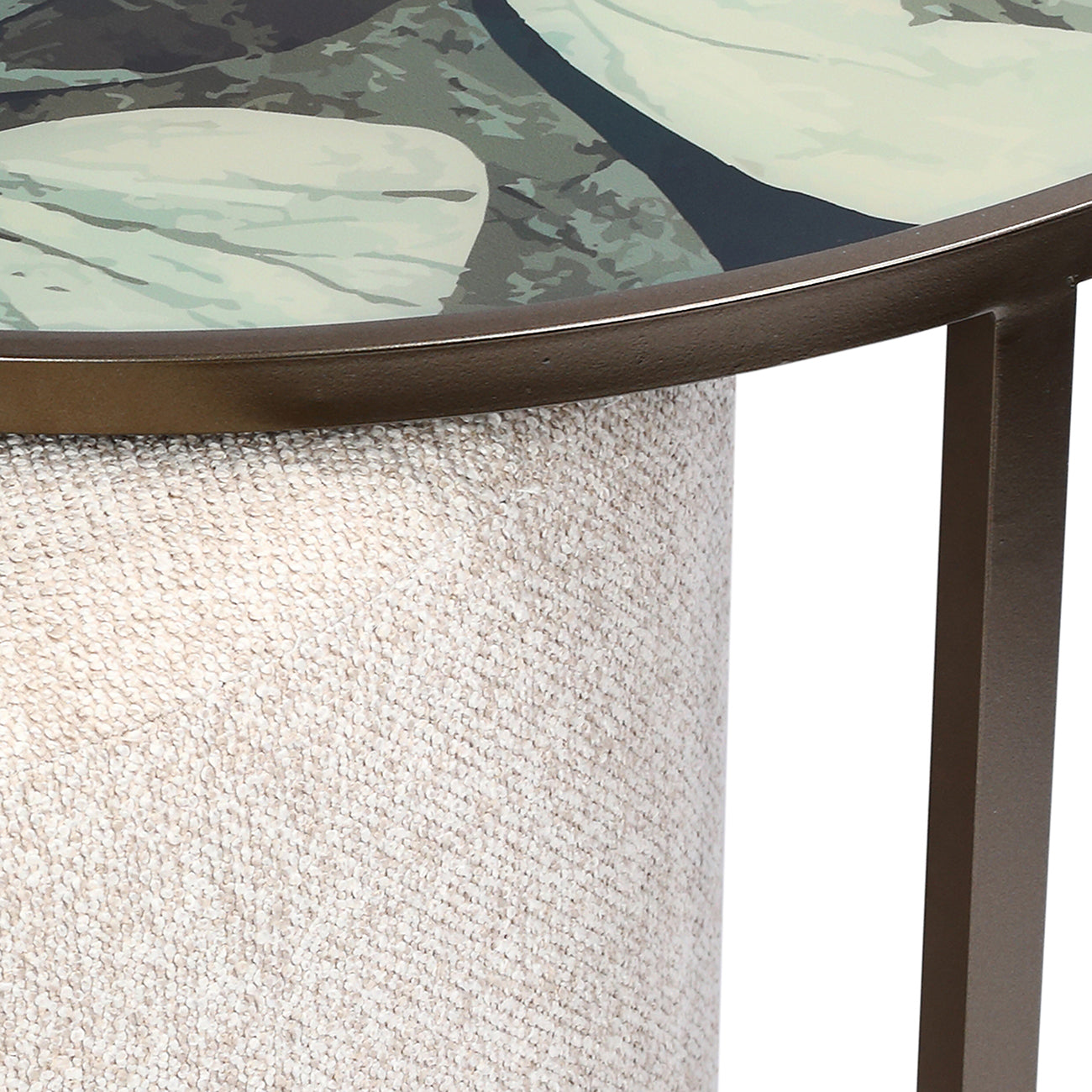 Savanna Leaf Coffee Table & Nesting Pouffe