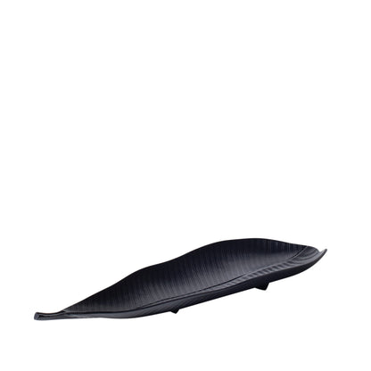 Avara Tropical Leaf Dish Black Medium