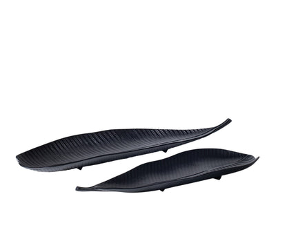 Avara Tropical Leaf Dish Black Medium