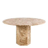 Naxos Round Brown Marble Dining Table