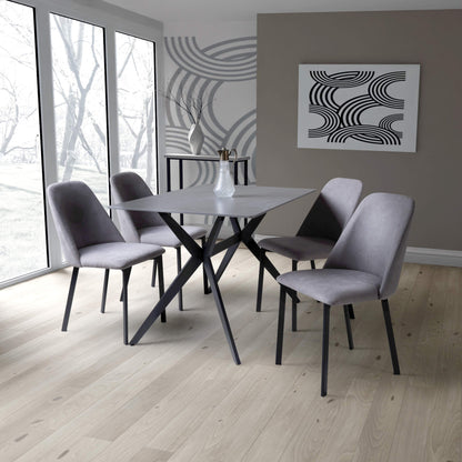 Timor 1.2m Grey & 4 Linden Dining Set