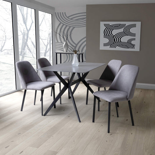 Timor 1.2m Grey & 4 Linden Dining Set