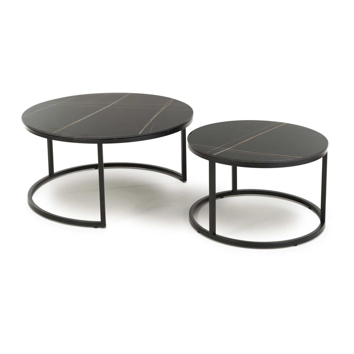 Delta Round Black Nest of Tables