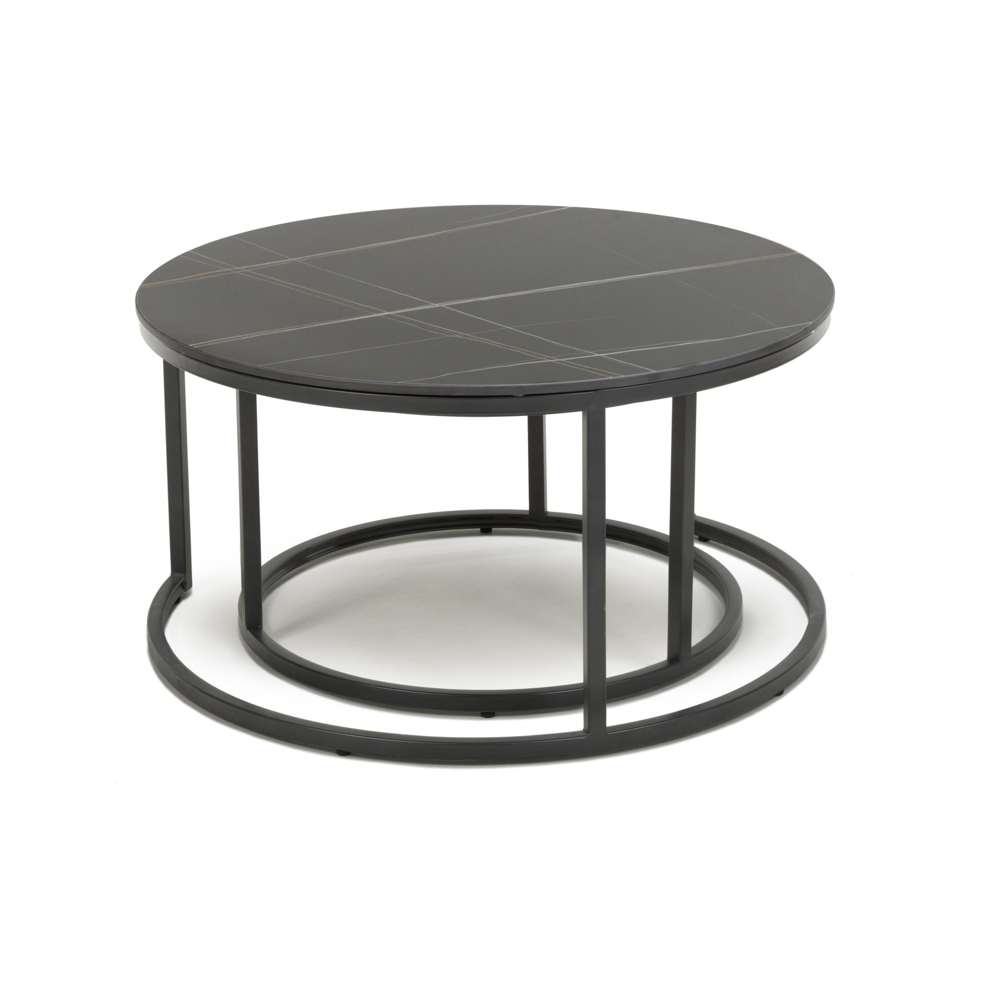 Delta Round Black Nest of Tables