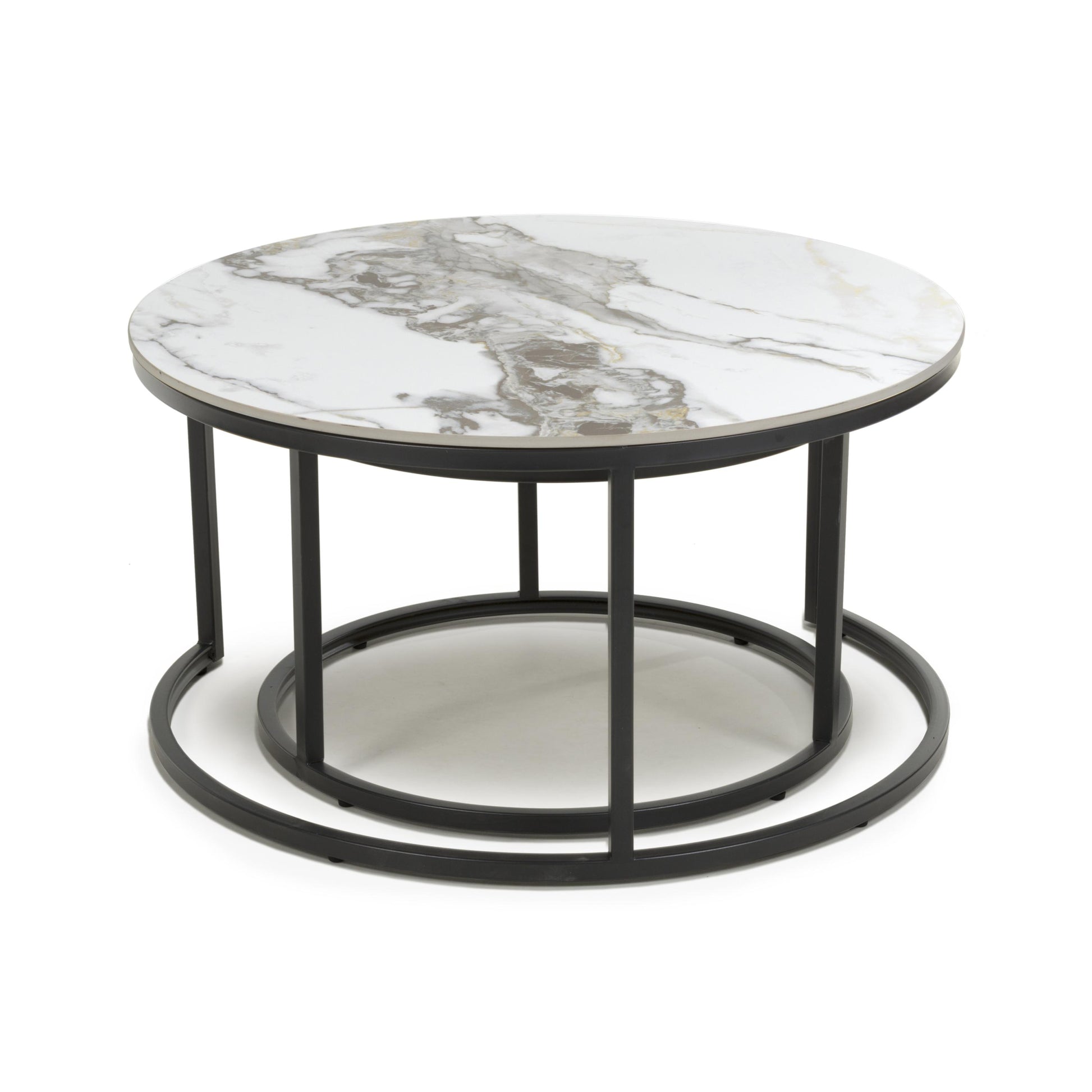 Delta White & Gold Nest of Tables