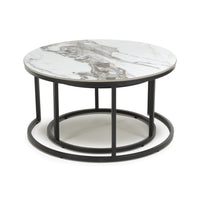 Delta White & Gold Nest of Tables