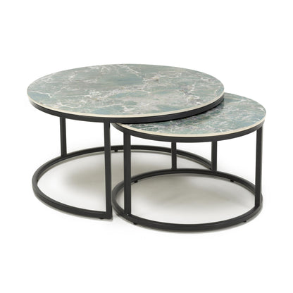 Delta Round Green Nest of Tables