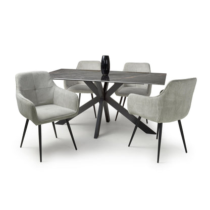 Tokyo 1.6m & 4 Denver Dining Set