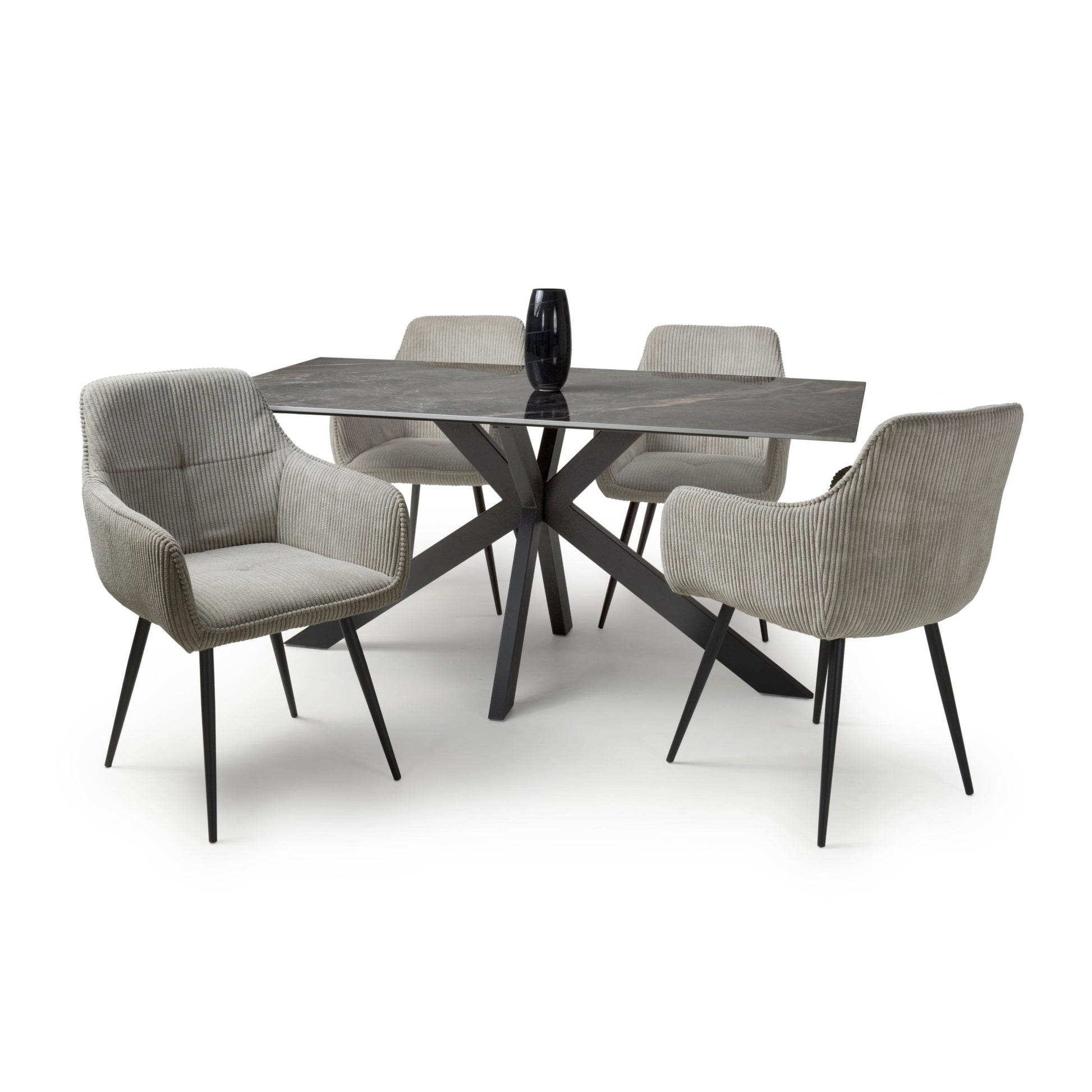Tokyo 1.6m & 4 Denver Dining Set