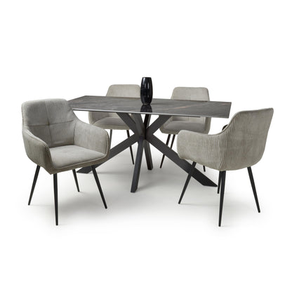 Tokyo 1.6m & 4 Denver Dining Set
