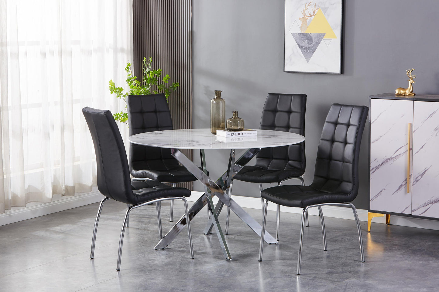 Astoria Round Dining Table & 4 Jenner Chair Dining Set