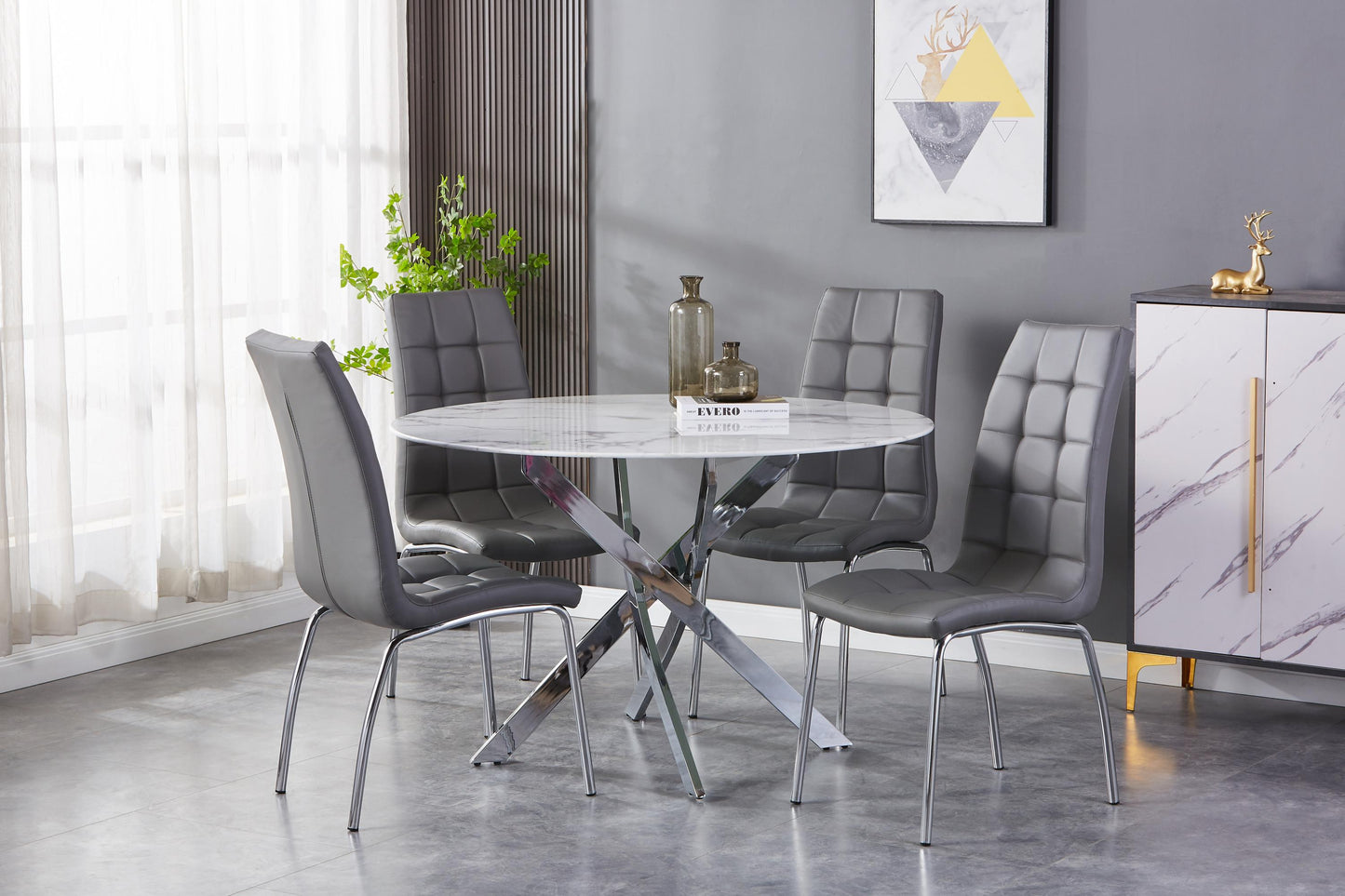 Astoria Round Dining Table & 4 Jenner Chair Dining Set