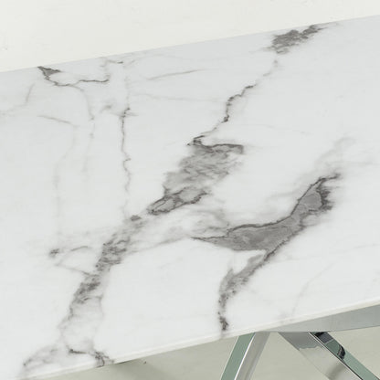 Astoria White & Chrome Coffee Table