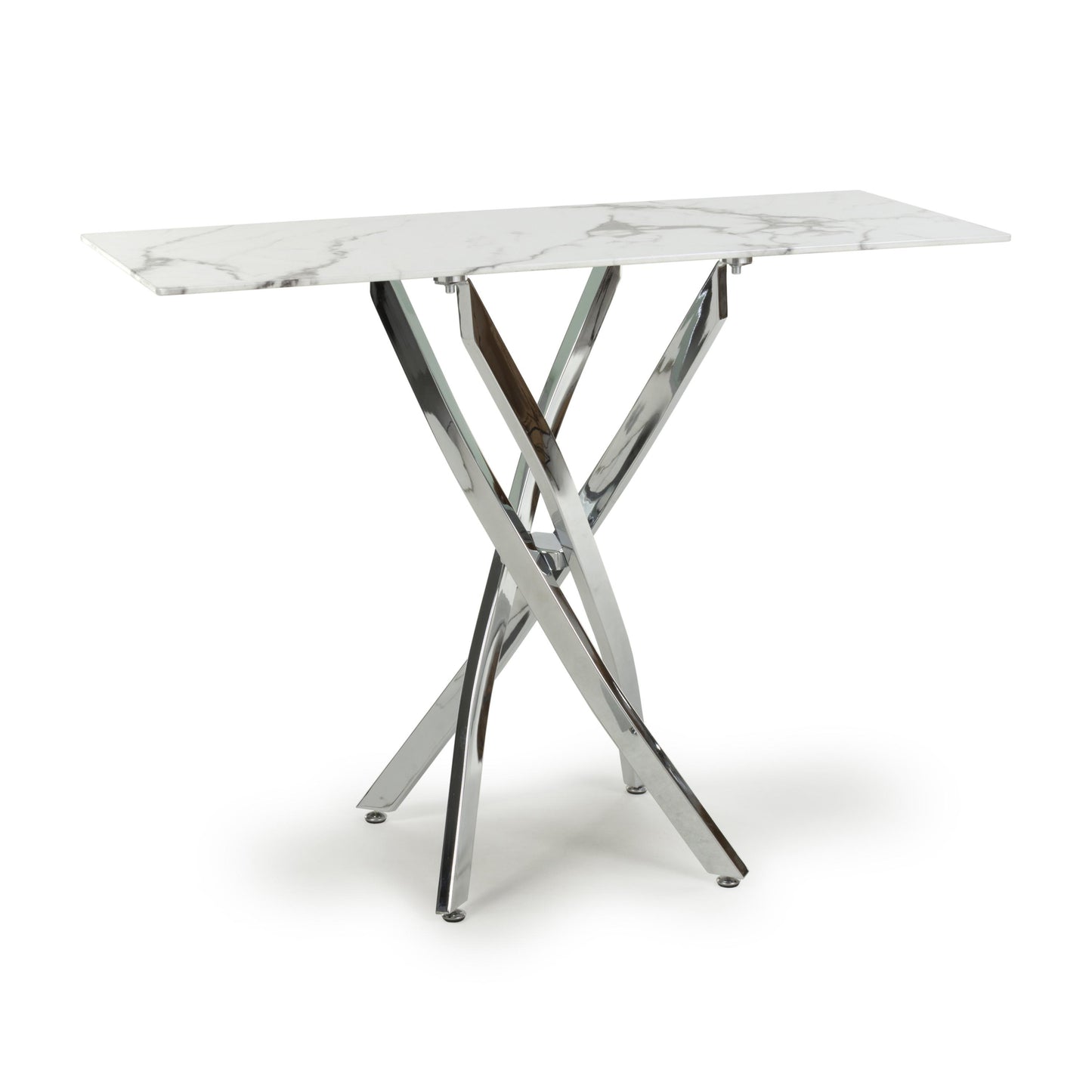 Astoria White & Chrome Console Table
