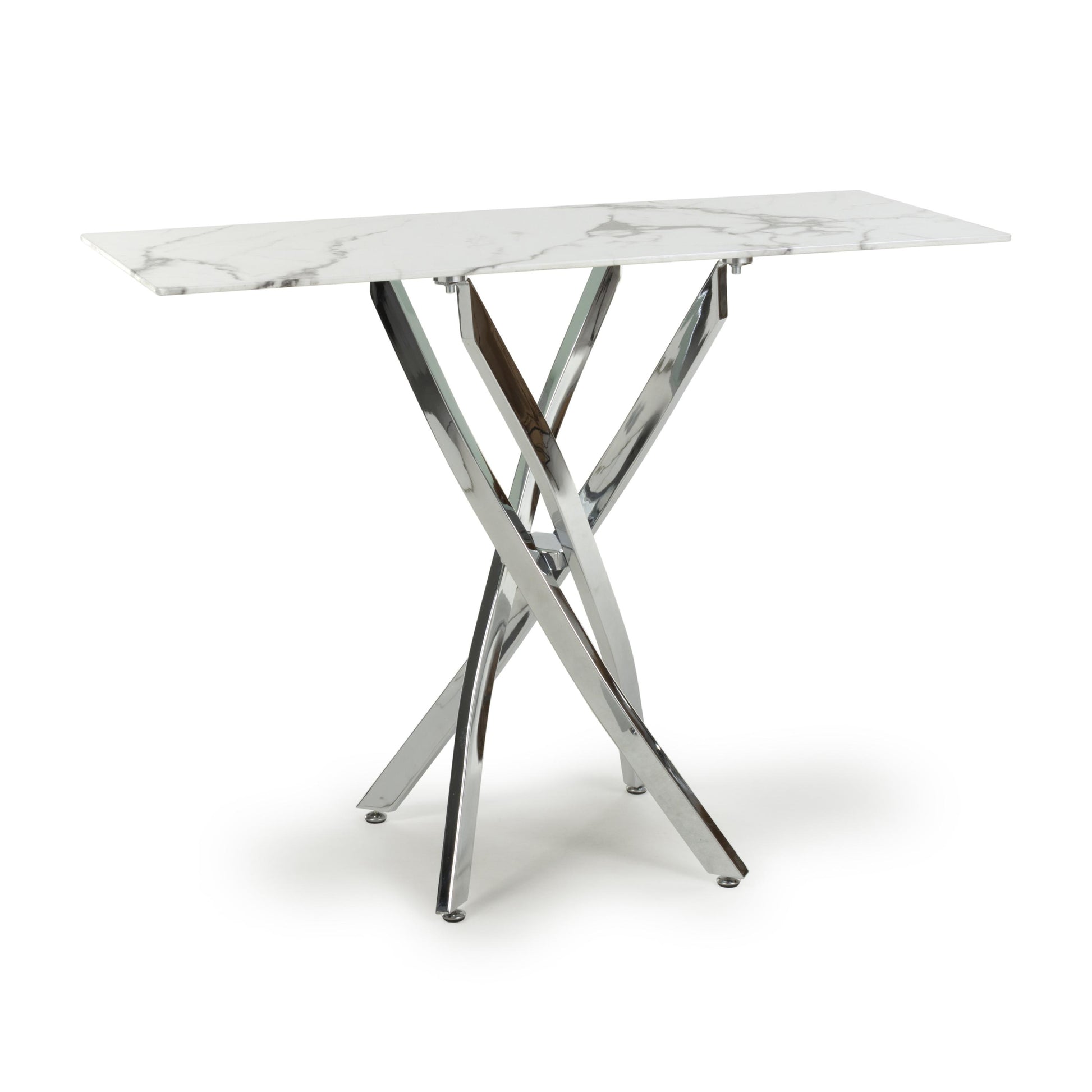 Astoria White & Chrome Console Table