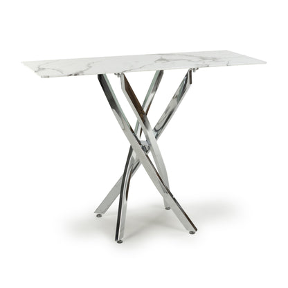 Astoria White & Chrome Console Table