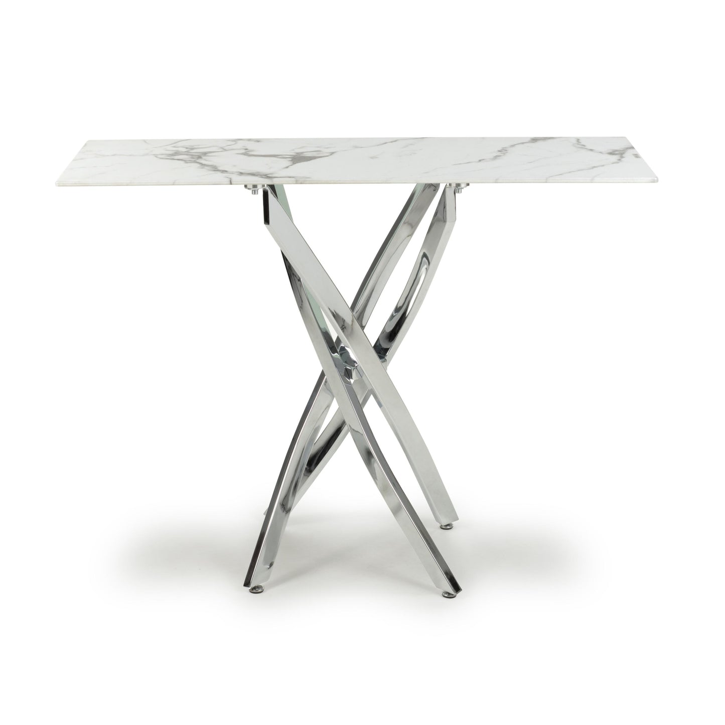 Astoria White & Chrome Console Table