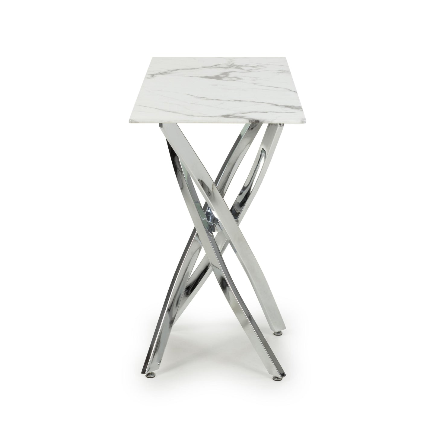 Astoria White & Chrome Console Table