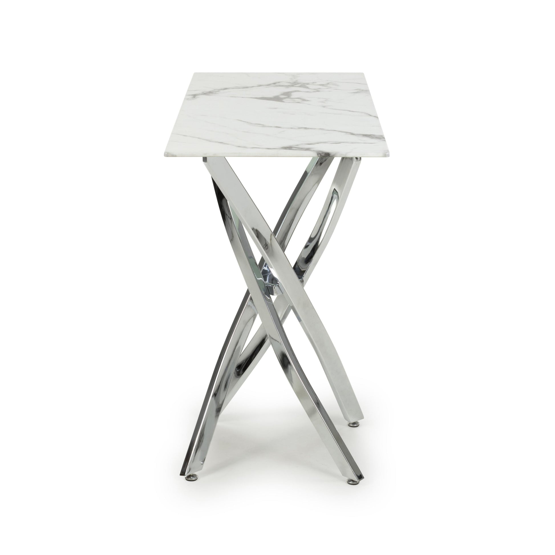 Astoria White & Chrome Console Table