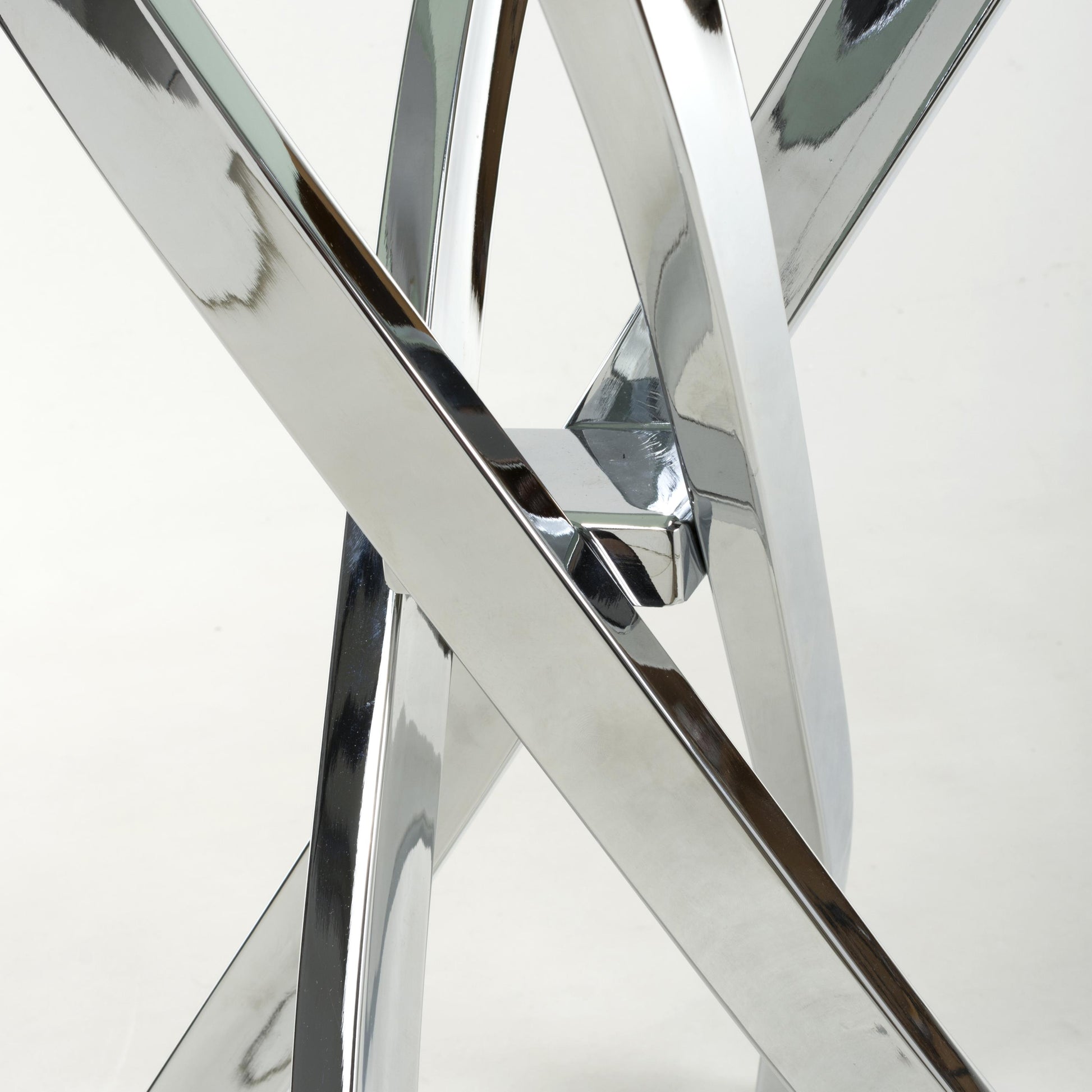 Astoria White & Chrome Console Table