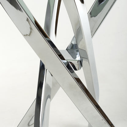Astoria White & Chrome Console Table