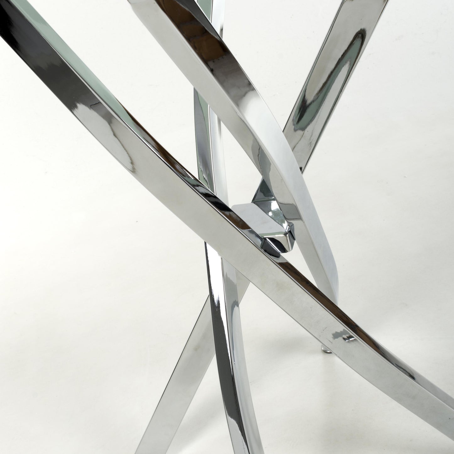 Astoria White & Chrome Console Table