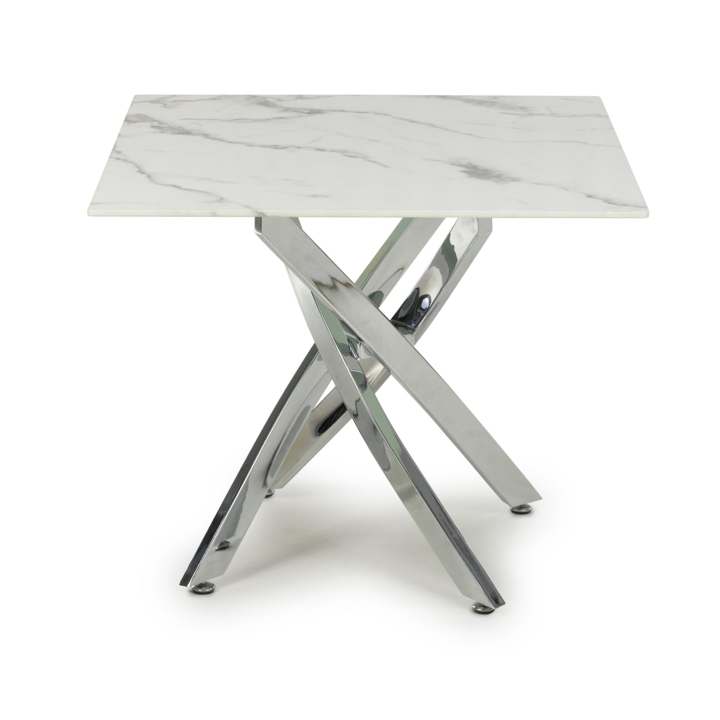 Astoria Square White & Chrome End Table