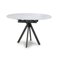 Rotana Round White & 4 Cassidy White Dining Set