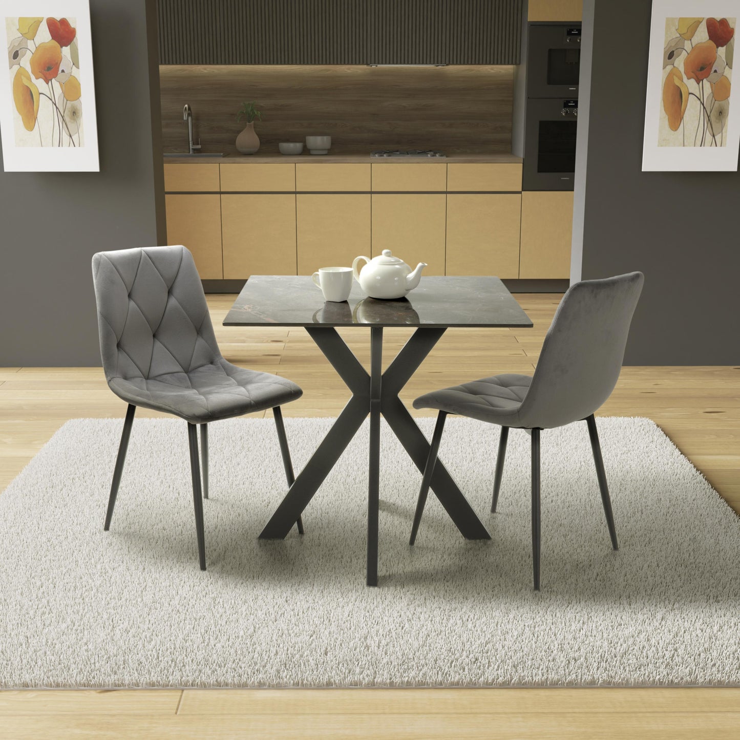 Tokyo 80cm & 2 Vernon Dining Set