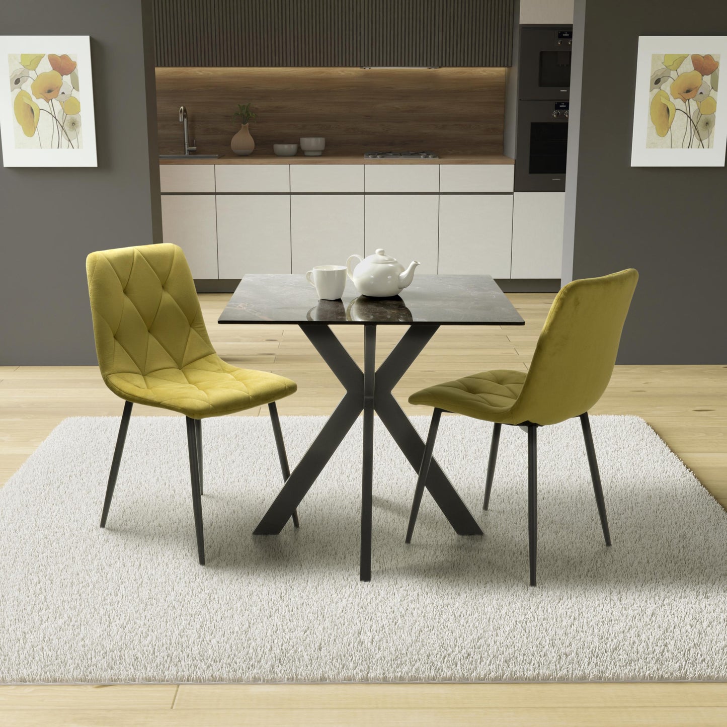Tokyo 80cm & 2 Vernon Dining Set