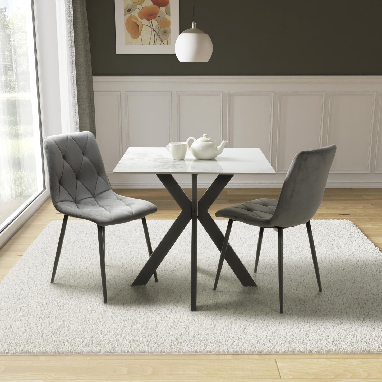 Tokyo 80cm & 2 Vernon Dining Set